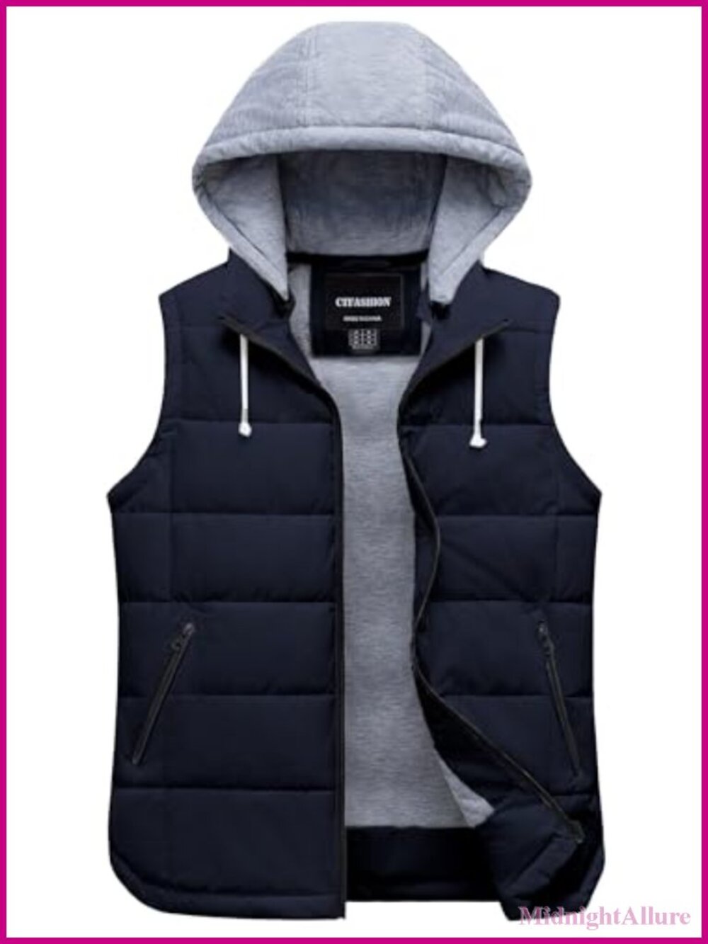 Women's Puffer Vest Sleeveless Quilted Insulated Winter Gilet with Hood